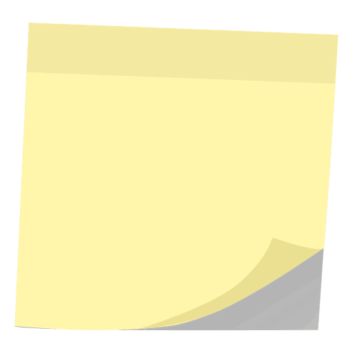 Einfache gelbe Haftnotiz an der Wand PNG-Design