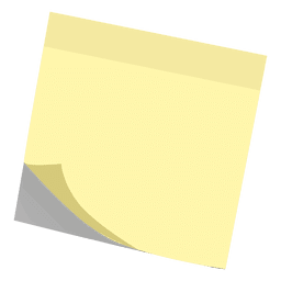 Nota adhesiva amarilla semi plana Diseño PNG