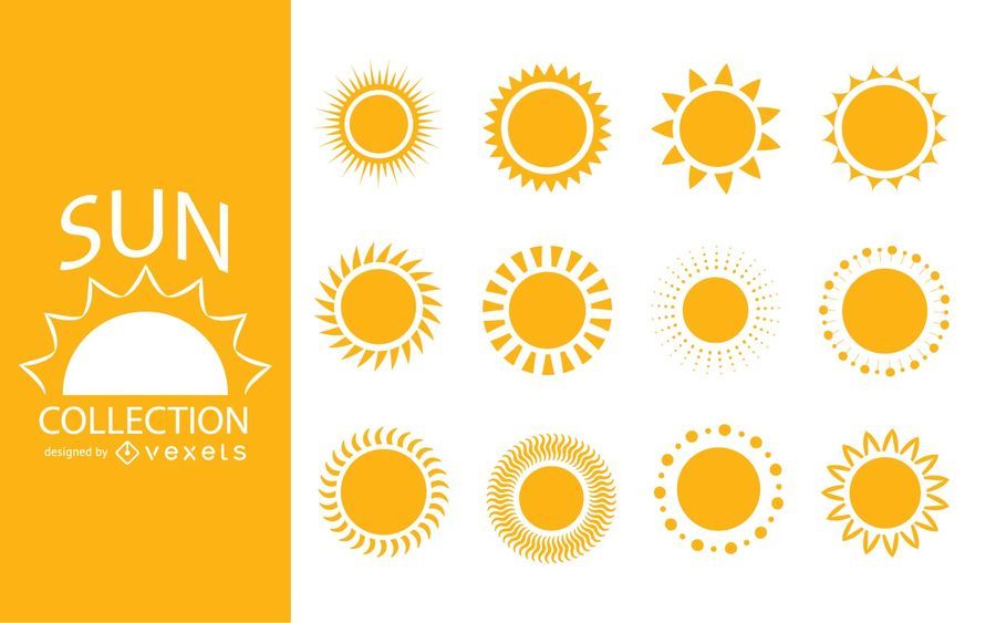 Packung Sonne Silhouette Illustrationen Packung Sonne Silhouette Illustrationen
