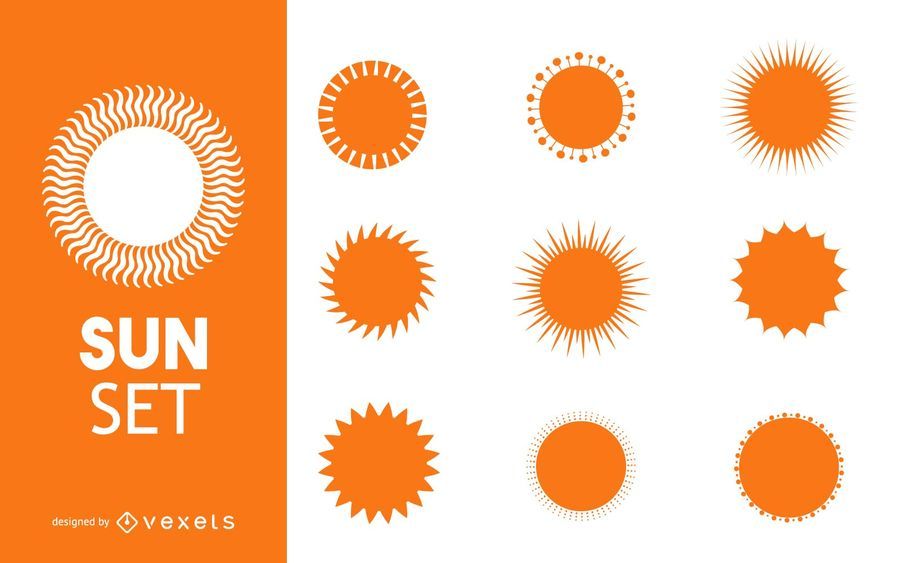 Colección de siluetas de sol. Colección de siluetas de sol.