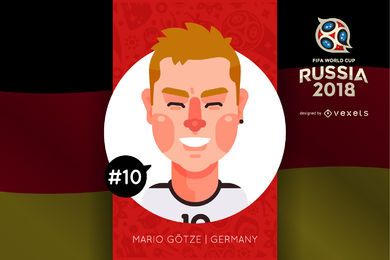 Dibujos animados de Mario Götze Rusia 2018