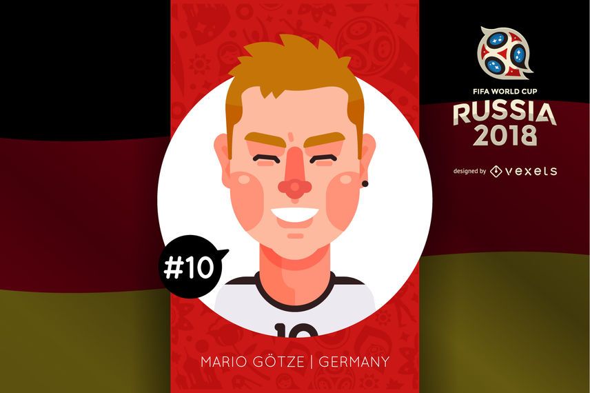 Mario Götze Russia 2018 dibujos animados Mario Götze Russia 2018 dibujos animados