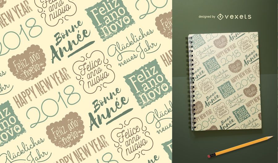 2018 New Year seamless pattern 2018 New Year seamless pattern