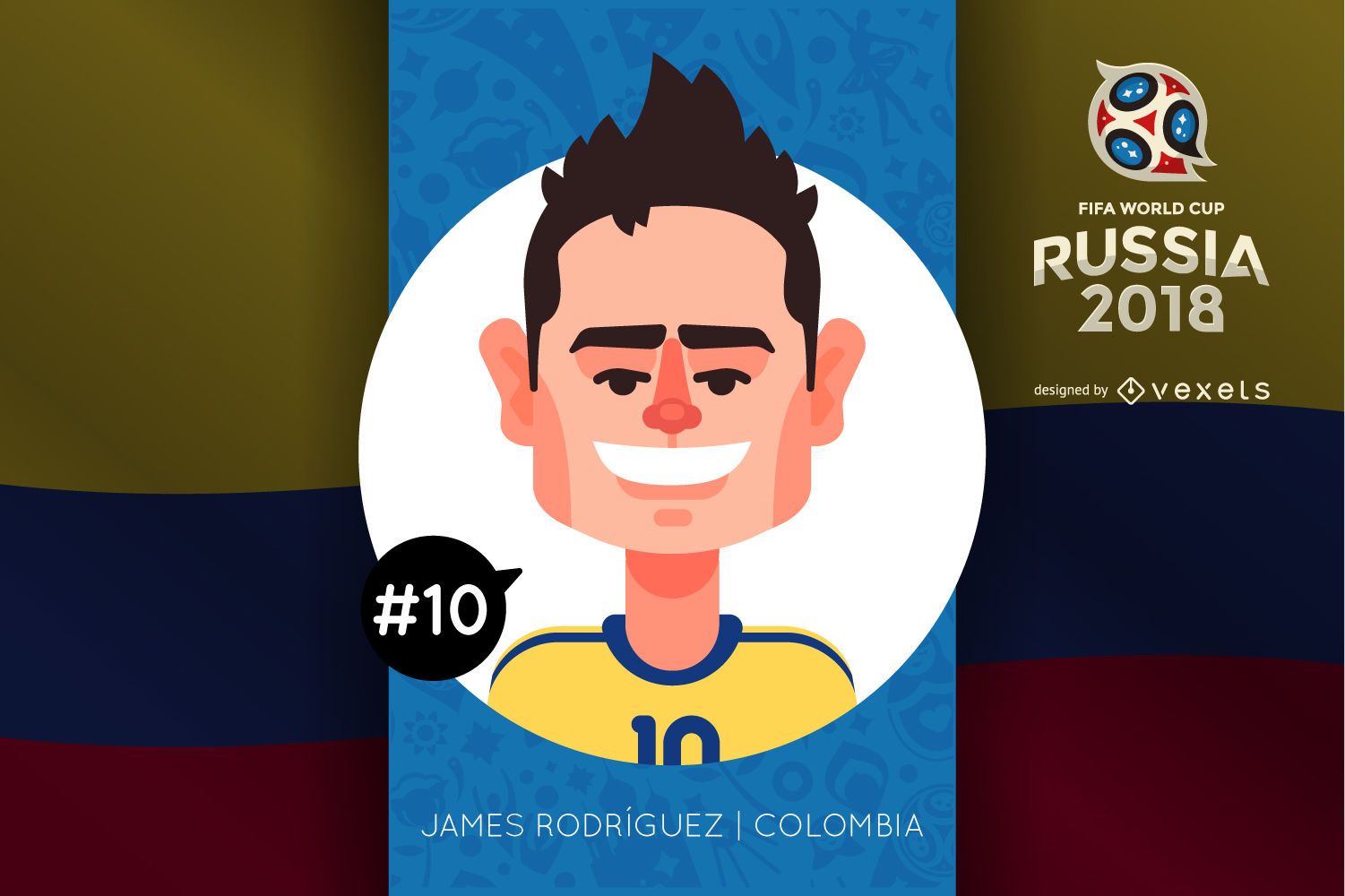 James Rodriguez Russia 2018 cartoon