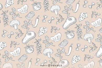 Hand drawn seamless food pattern Hand drawn seamless food pattern
