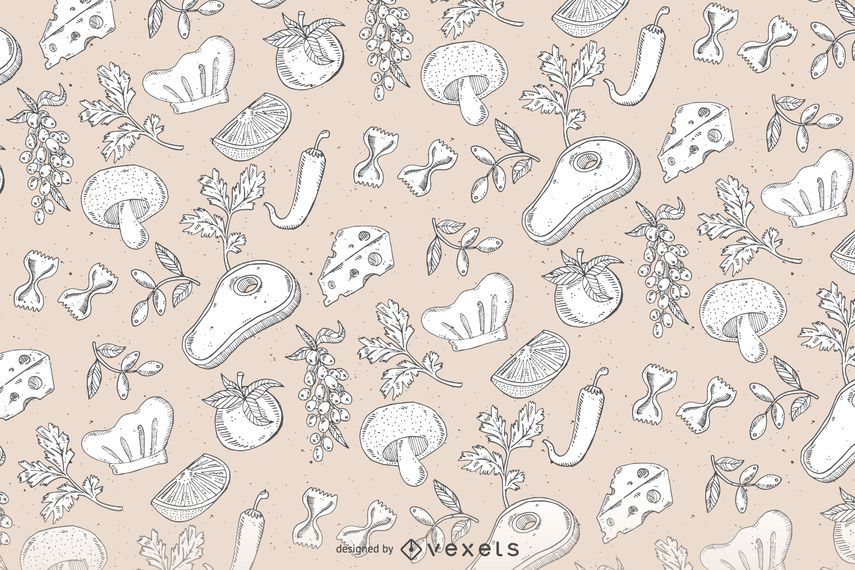 Hand drawn seamless food pattern Hand drawn seamless food pattern