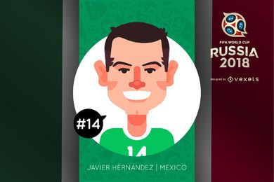 Dibujos animados de carácter de Javier Hernandez