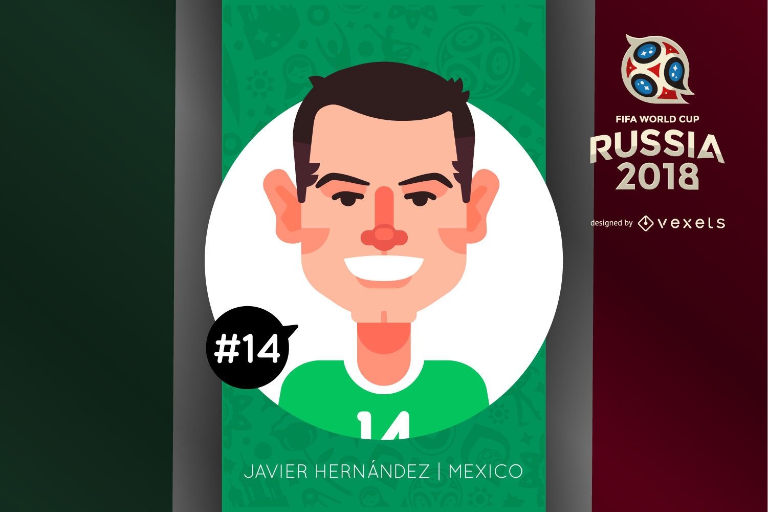 Dibujos animados de carácter de Javier Hernandez