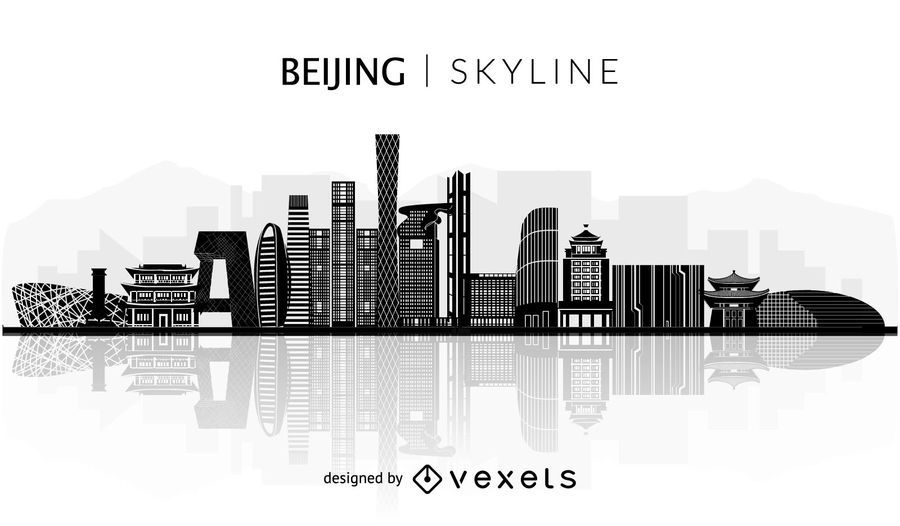 Beijing skyline silhouette Beijing skyline silhouette