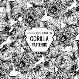 Angry gorillas pattern design