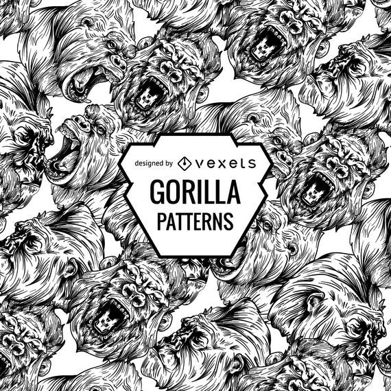 Angry gorillas pattern design Angry gorillas pattern design