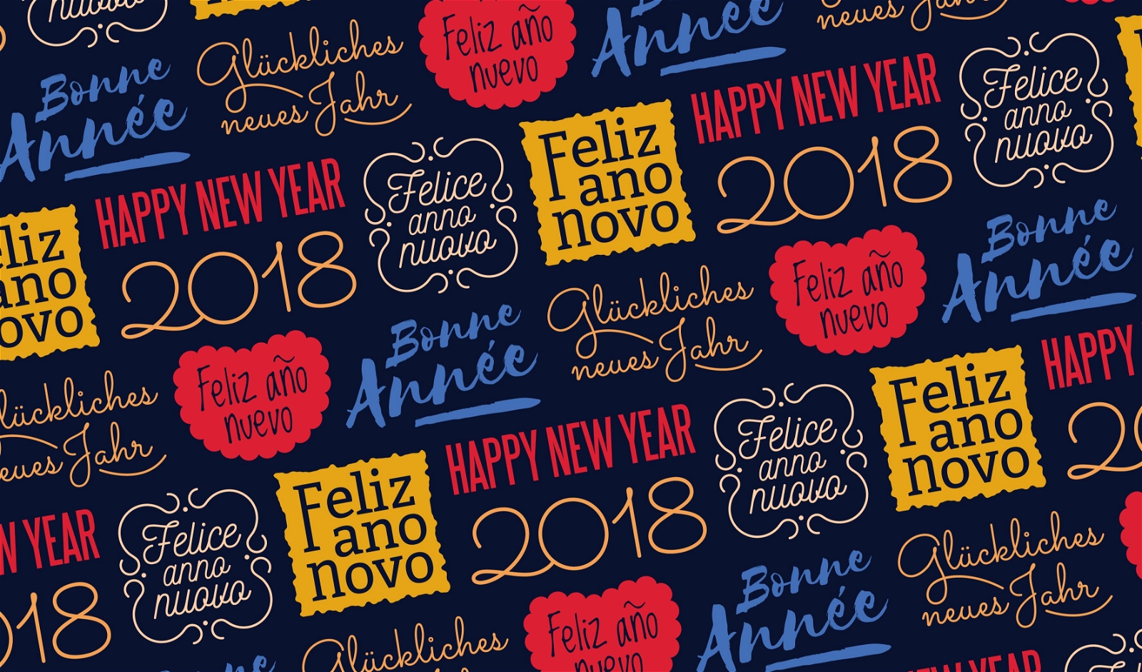 Colorful New Year seamless pattern