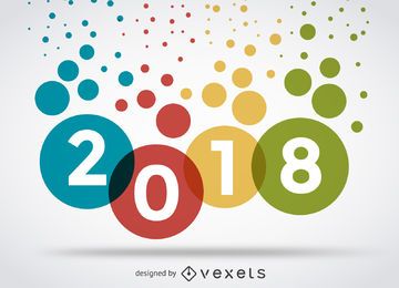 Colorful 2018 dots sign