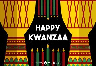 Tarjeta de felicitación colorida de Kwanzaa Tarjeta de felicitación colorida de Kwanzaa