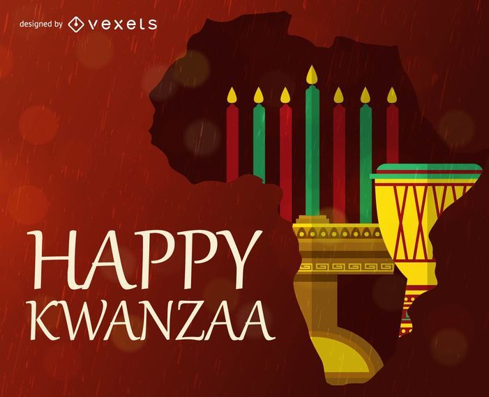 Happy Kwanzaa Greeting Card With Traditional Elements - Vector Download