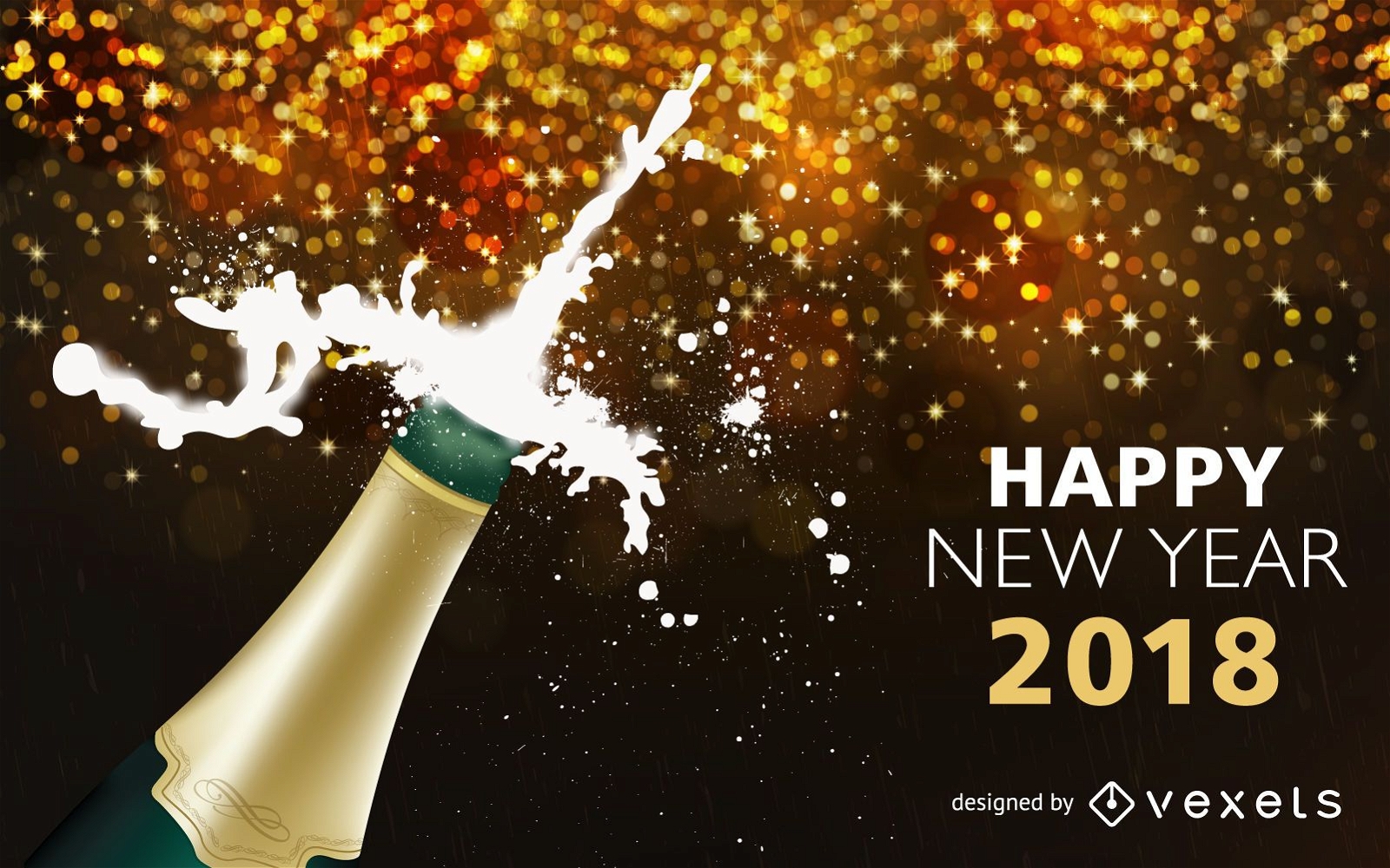 Champagner knallen 2018 Neujahr