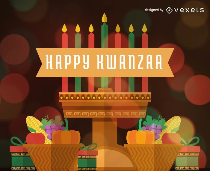 Flat Happy Kwanzaa greeting card Flat Happy Kwanzaa greeting card