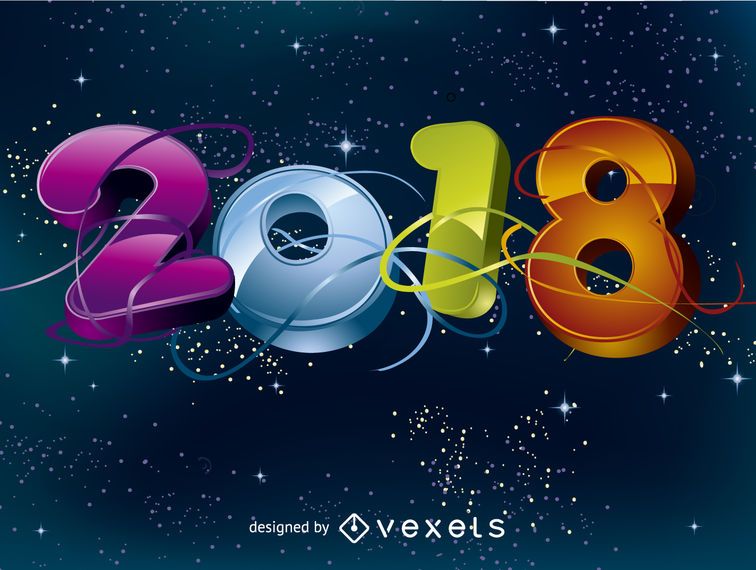 Helle 3D-Grußkarte 2018 Helle 3D-Grußkarte 2018