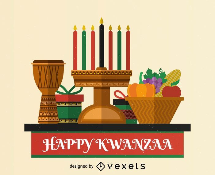 Flat Kwanzaa greeting card design Flat Kwanzaa greeting card design