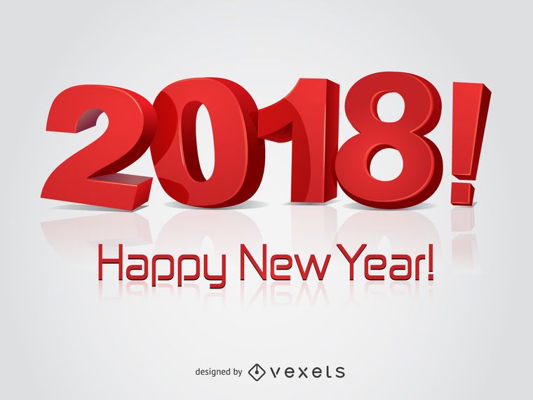 Red 2018 New Year greeting card Red 2018 New Year greeting card