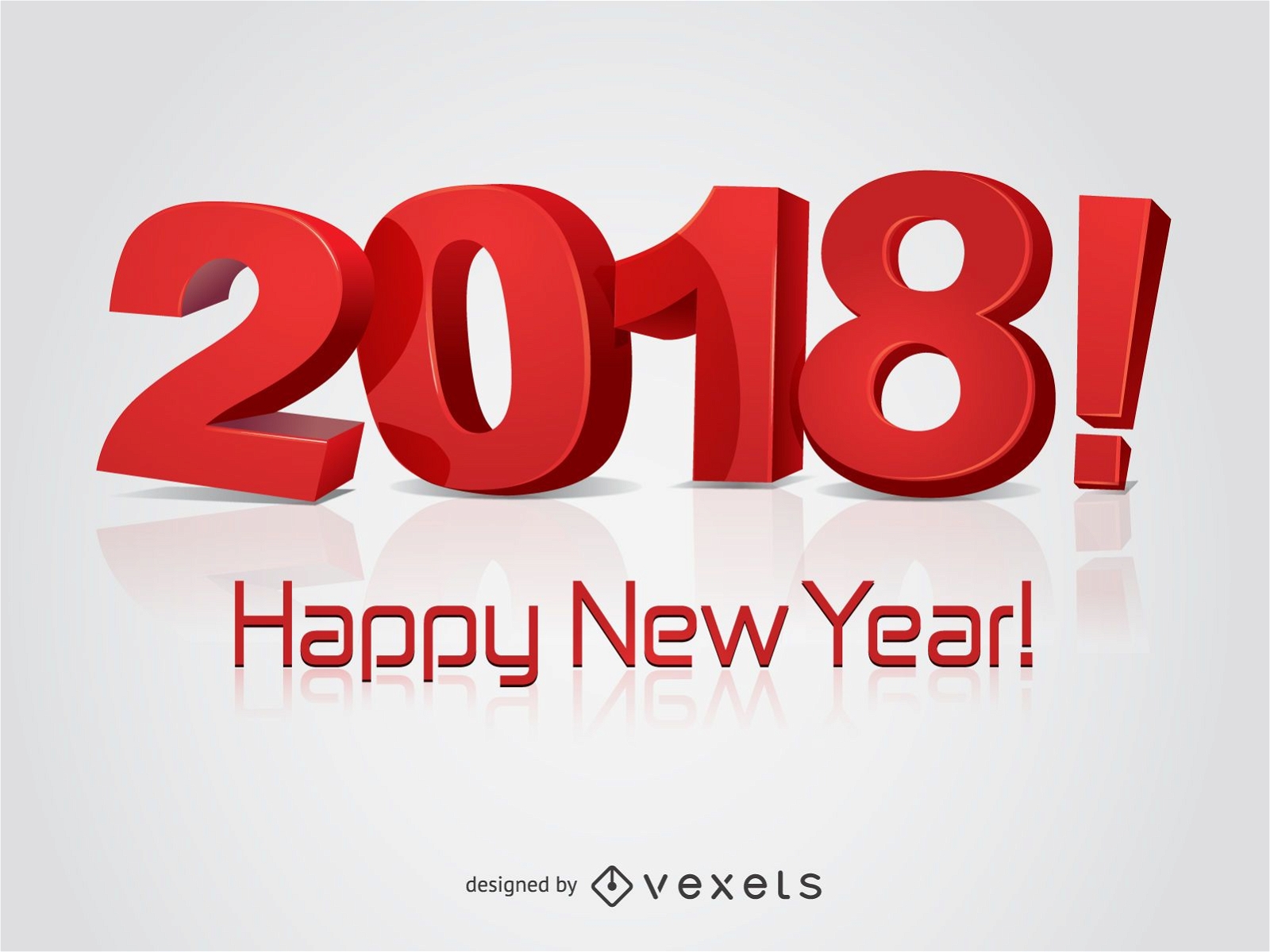 Red 2018 New Year greeting card
