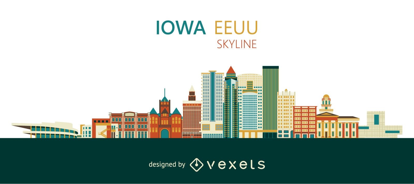 Buntes Iowa-Skyline-Design