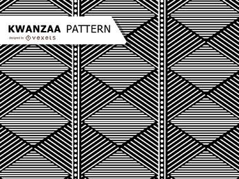 Patrón de Kwanzaa geométrico blanco y negro