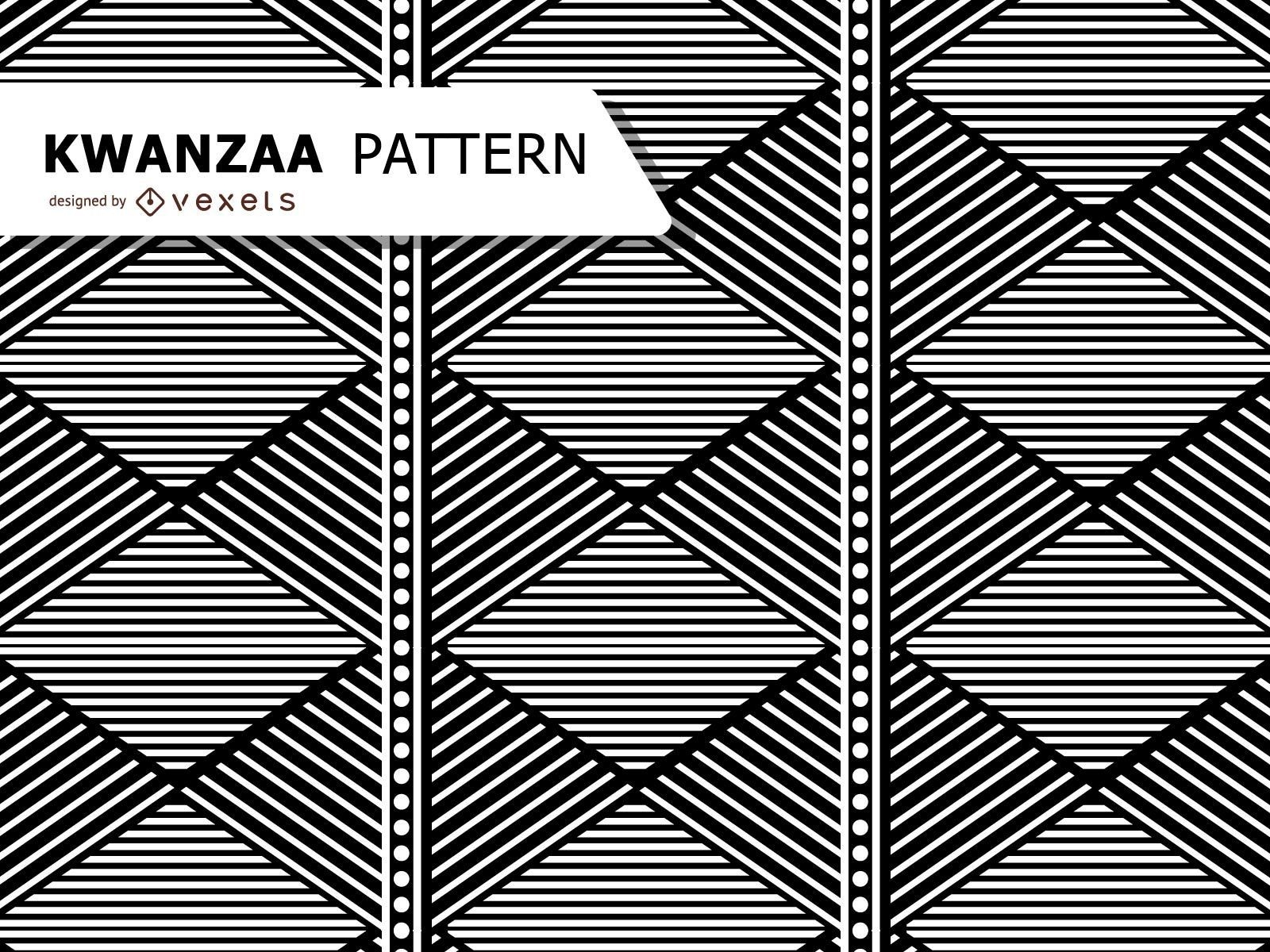 Geometrisches Schwarzweiss-Kwanzaa-Muster