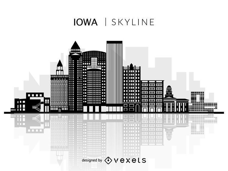 Iowa silhouette skyline Iowa silhouette skyline