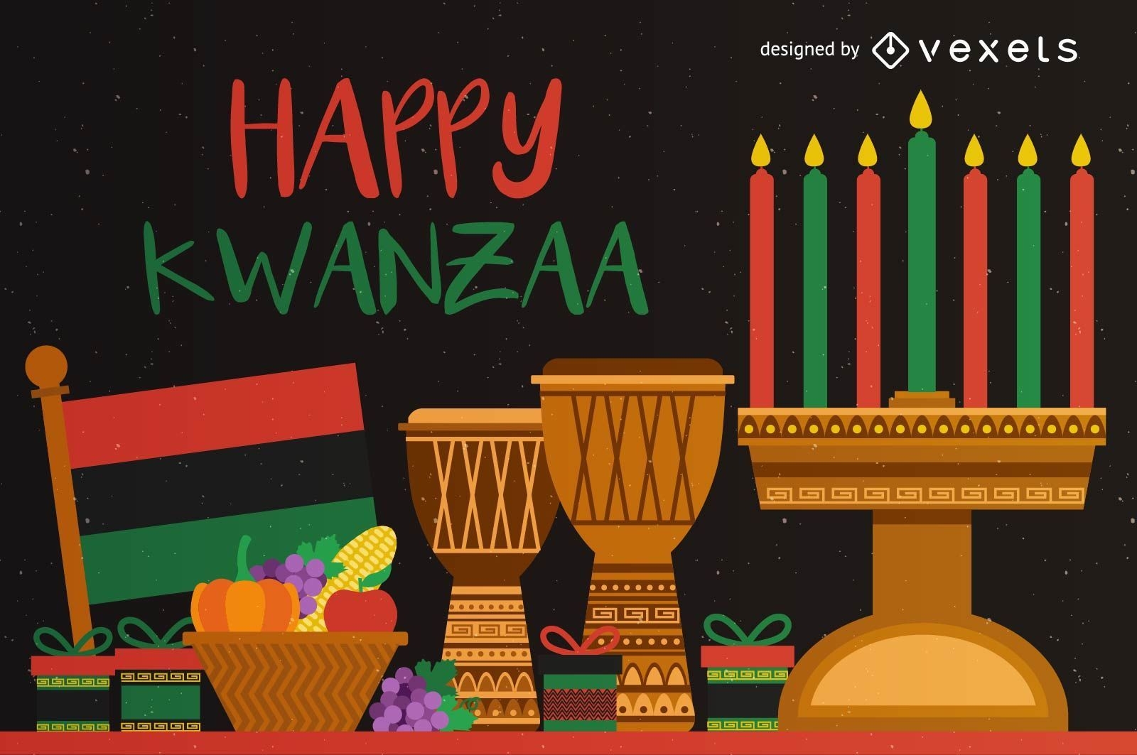Colorful Happy Kwanzaa Greeting Card Vector Download