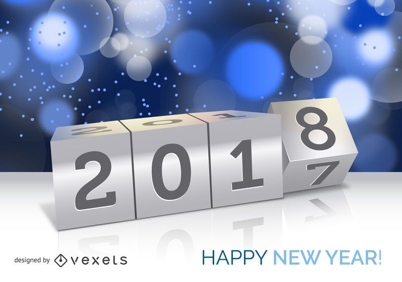 Cartaz de conceito de ano novo de 2018 Cartaz de conceito de ano novo de 2018