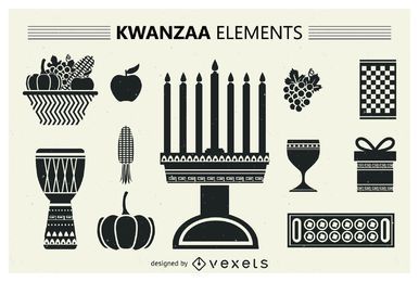 Set of Kwanzaa silhouettes Set of Kwanzaa silhouettes