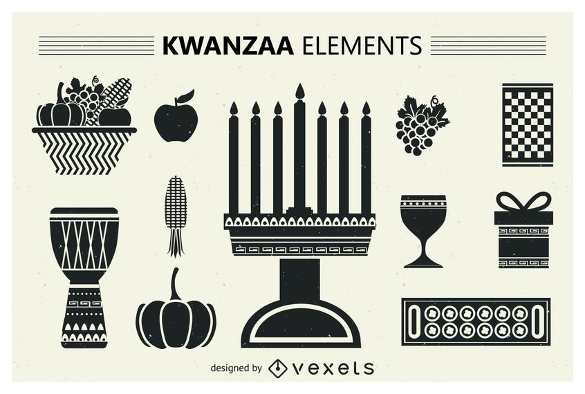 Conjunto de silhuetas Kwanzaa Conjunto de silhuetas Kwanzaa