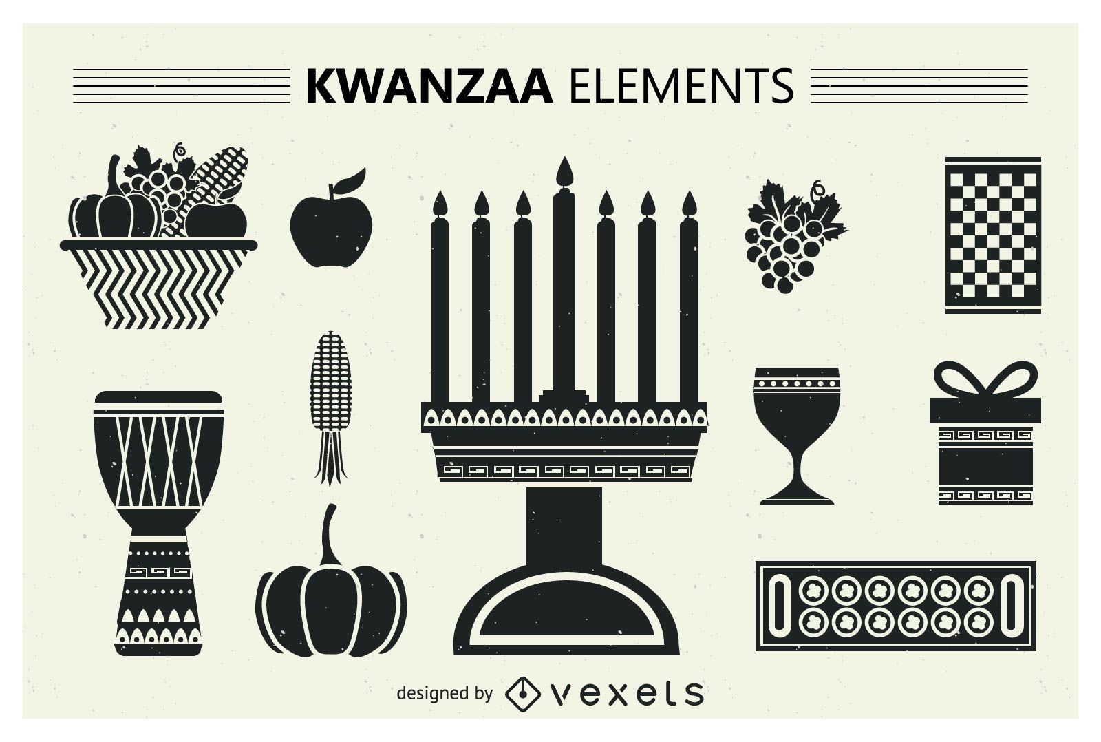 Conjunto de siluetas de Kwanzaa