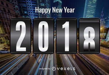 Futuristic 2018 New Year