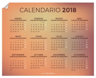Calendario 2018 en español