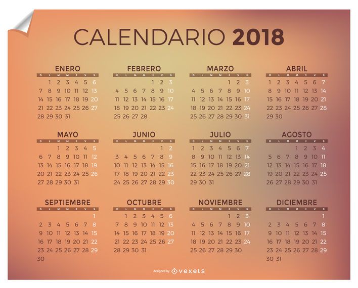 2018 Kalender auf Spanisch 2018 Kalender auf Spanisch