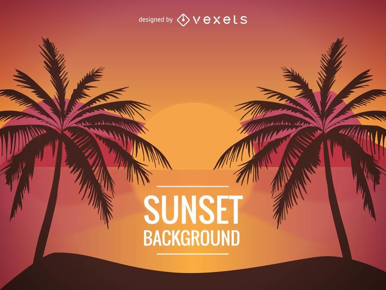 Beach sunset illustration Beach sunset illustration