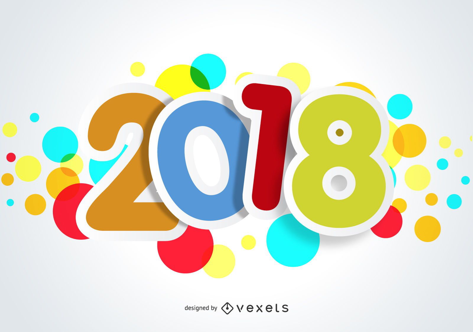 Großes buntes 2018-Design