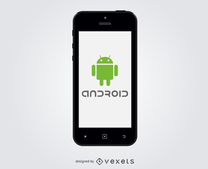 Logotipo do Android dentro do smartphone Logotipo do Android dentro do smartphone