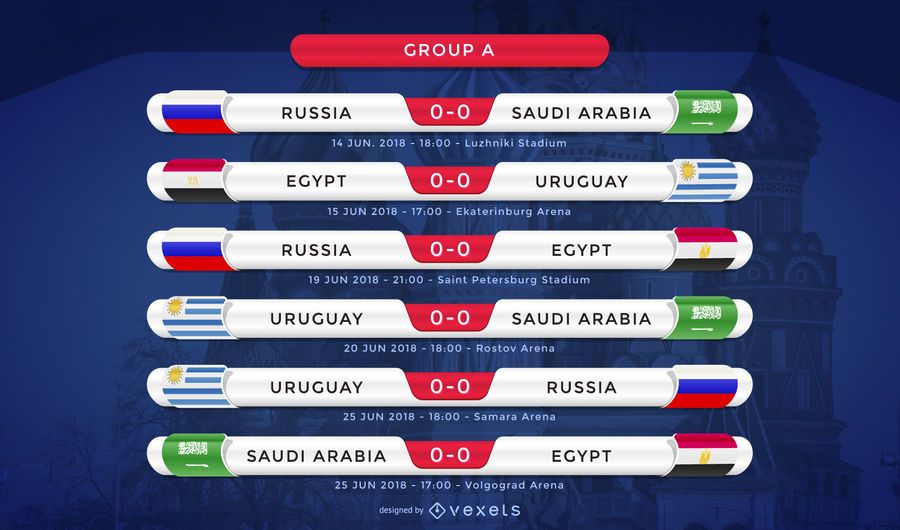 Russia 2018 Group A fixture Russia 2018 Group A fixture