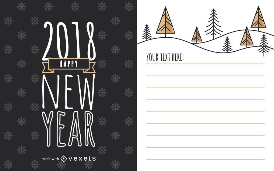 Cute 2018 New Year card maker Cute 2018 New Year card maker