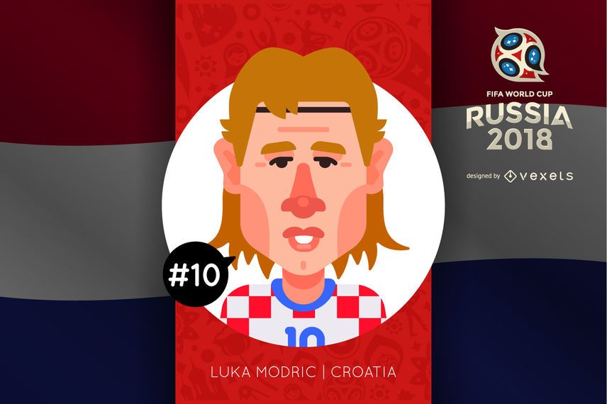 Luka Modric Russia 2018 cartoon character Luka Modric Russia 2018 cartoon character