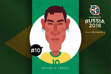 Personagem de desenho animado Neymar Rússia 2018