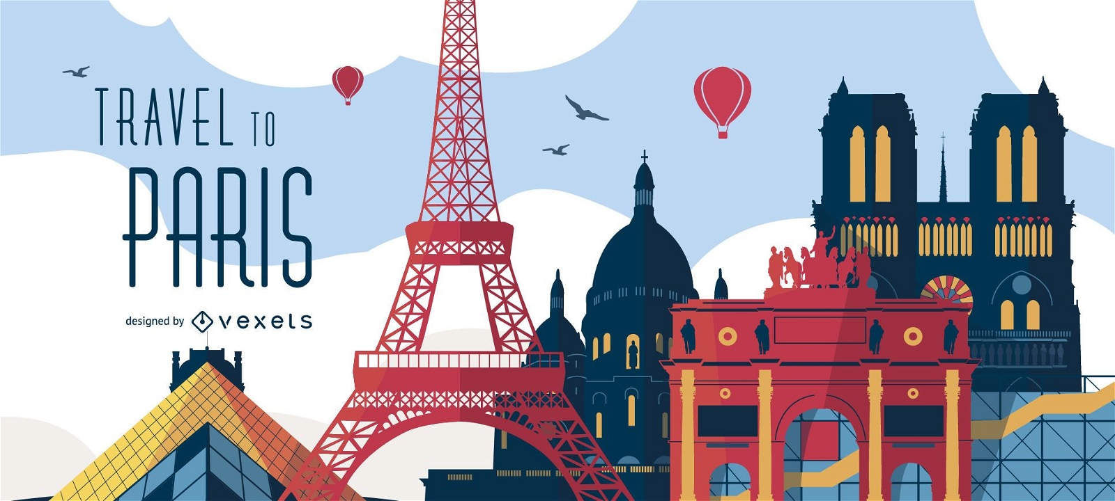 Reise nach Paris Plakatillustration