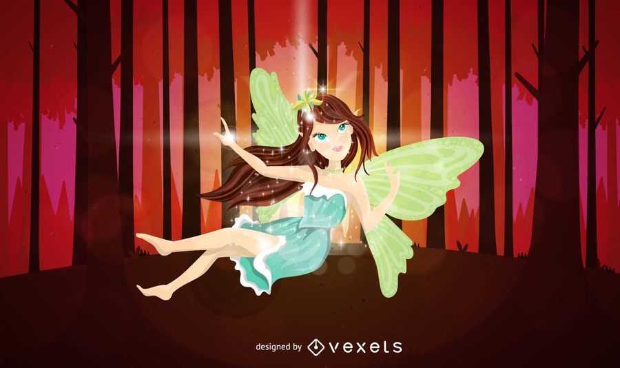 Fairy on forest illustration Fairy on forest illustration