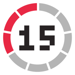 Icono de contador de 15 minutos Diseño PNG