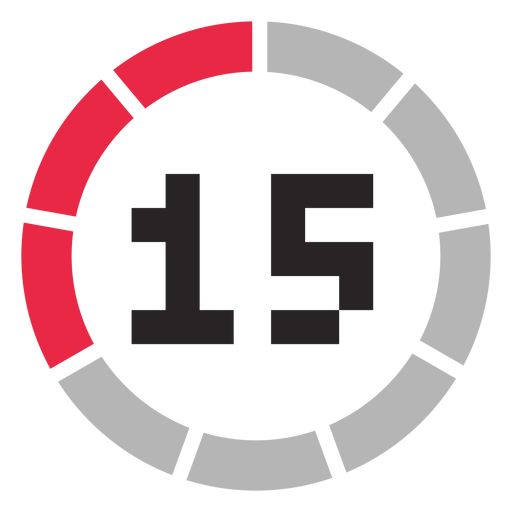 Icono de contador de 15 minutos Diseño PNG