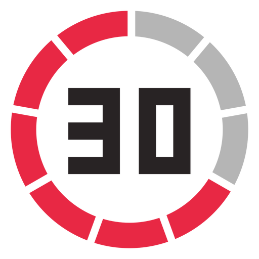 Icono de contador de 30 minutos Diseño PNG