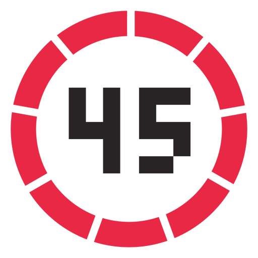 Icono de contador de 45 minutos Diseño PNG